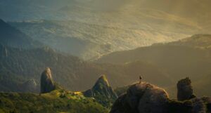 view of mountains and clouds