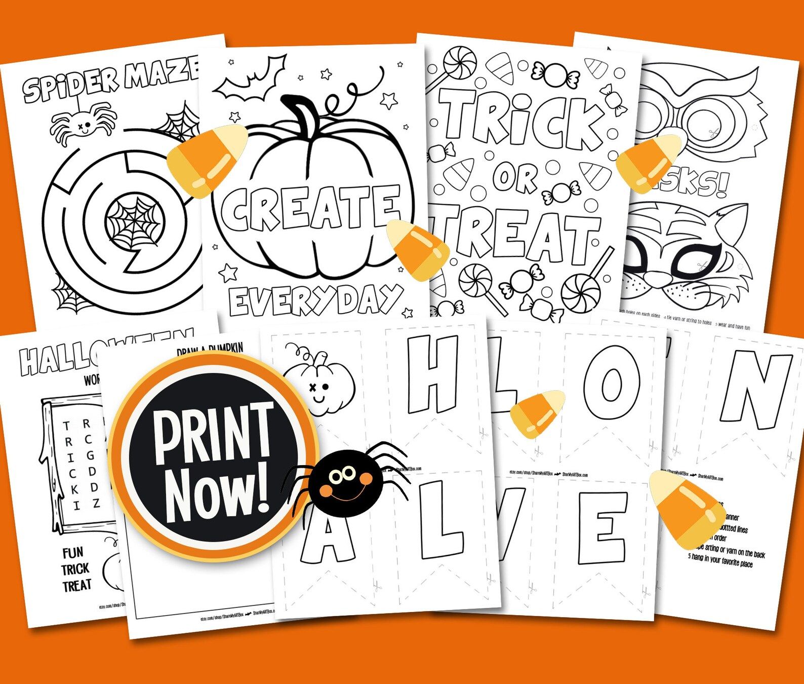 Halloween activity pages
