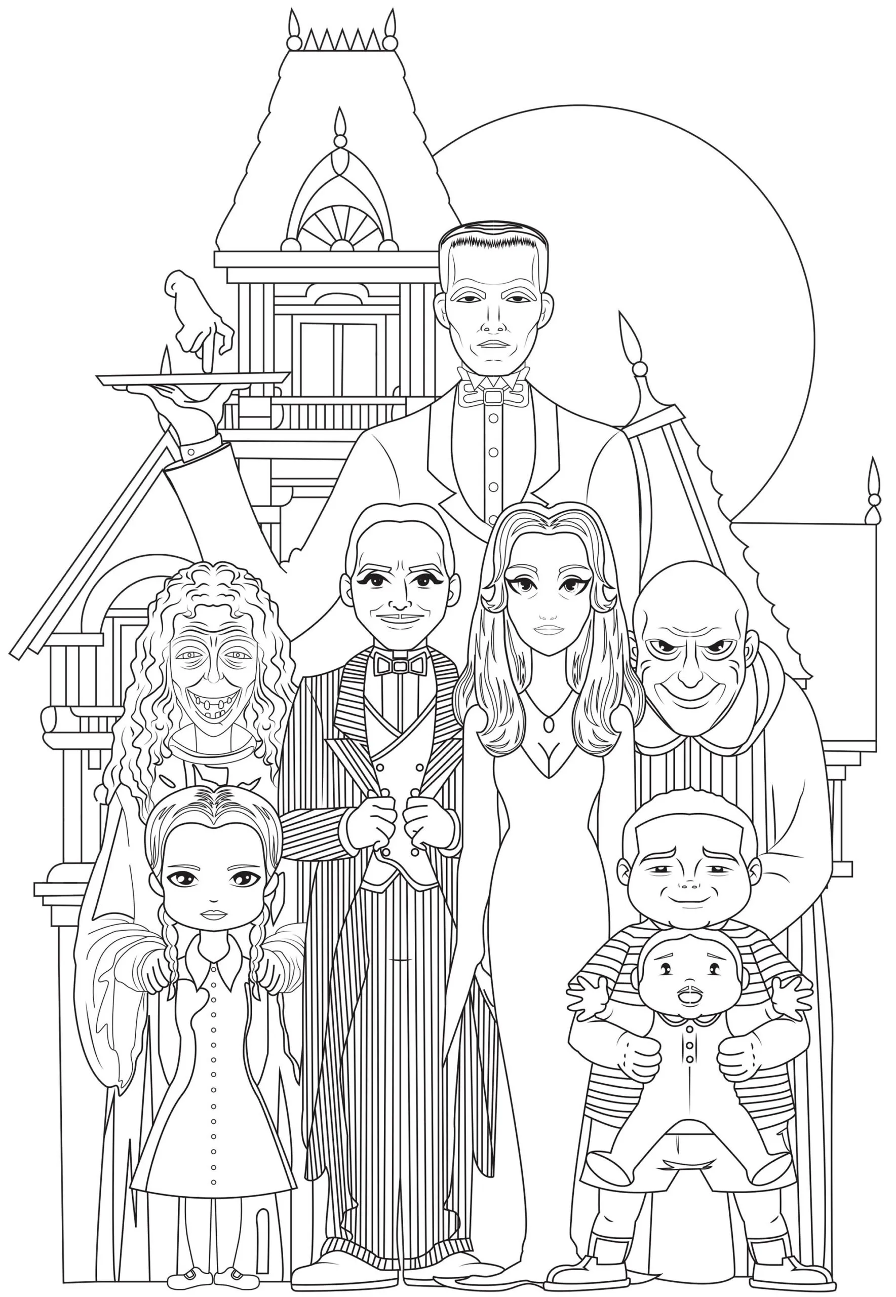 adams family coloring page