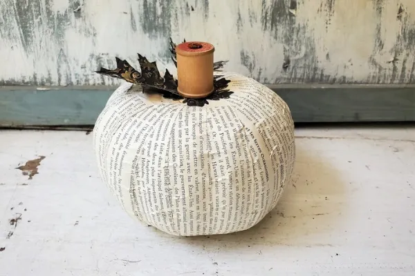Paper Mache Book Pumpkin 