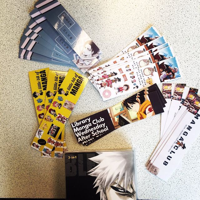 Manga Bookmarks made using Canva 