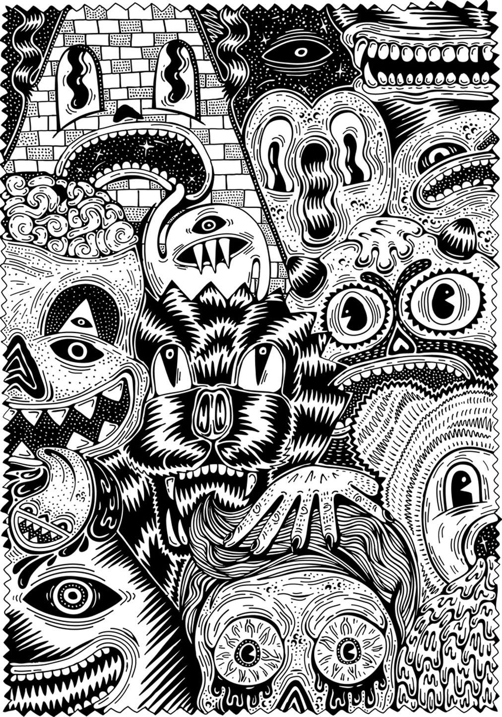nightmare creatures coloring page