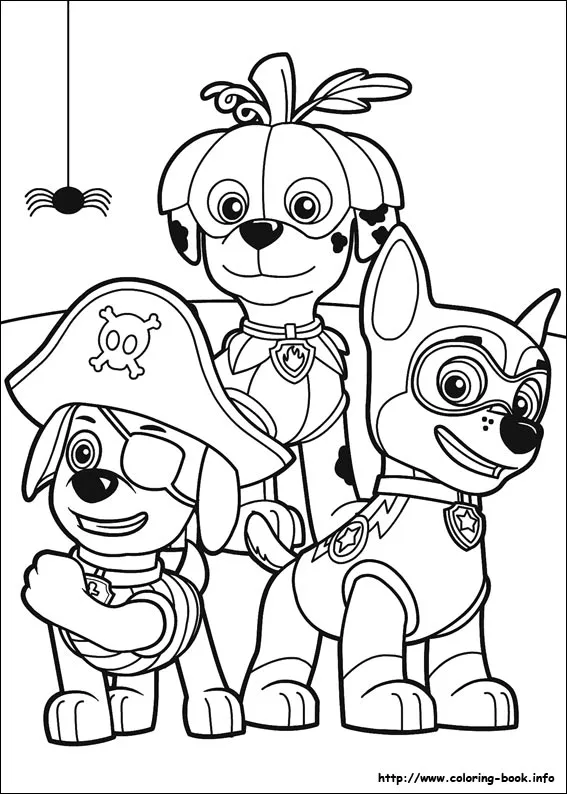 paw patrol halloween coloring page