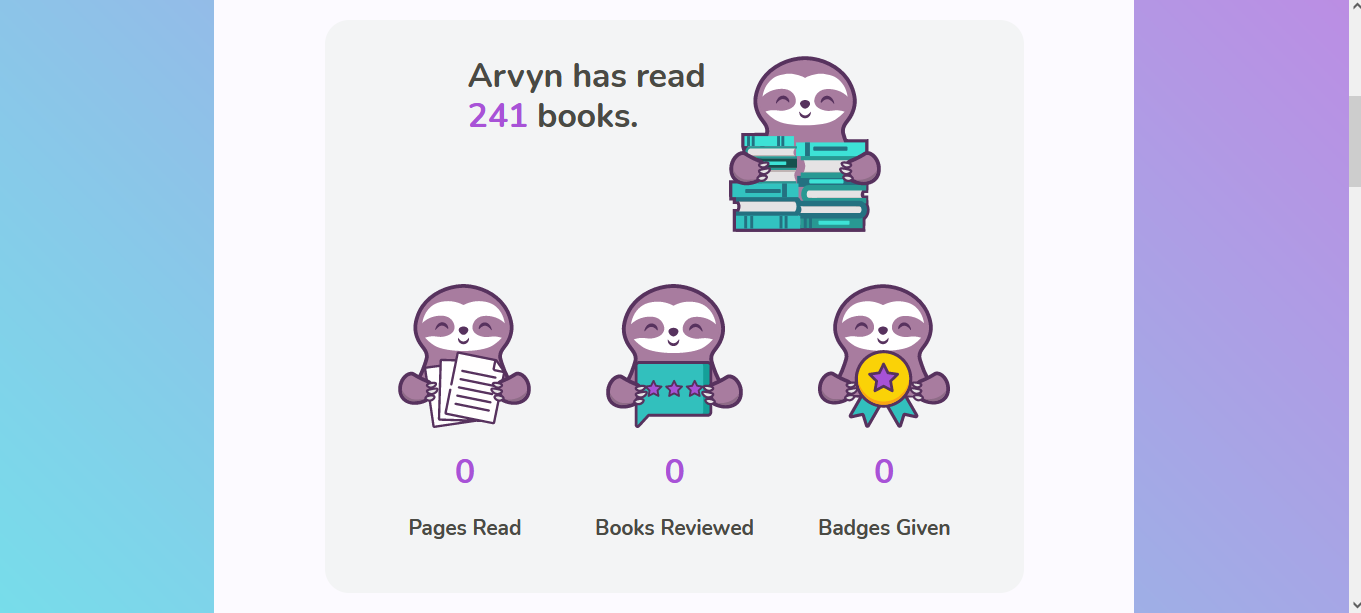 BookSloth Reading Stats