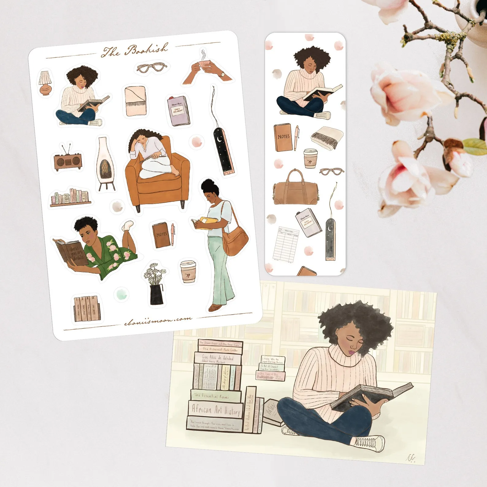 Bookish stationery set from etsy