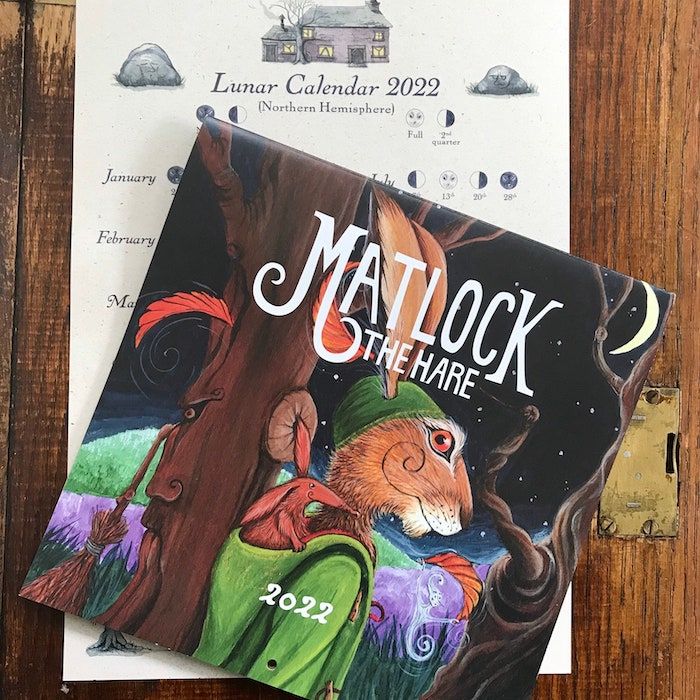 2022 Matlock the Hare Calendar with Bonus Lunar Calendar