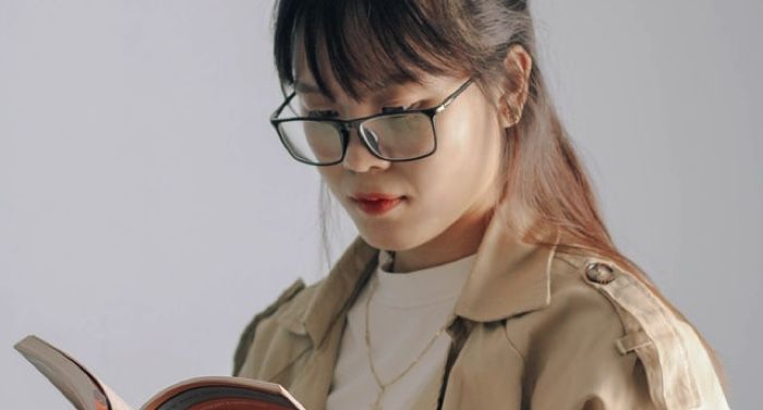 young woman reading