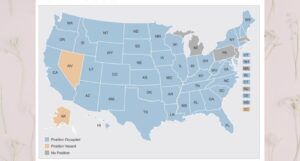 Image of a map of poet laureate positions in the us