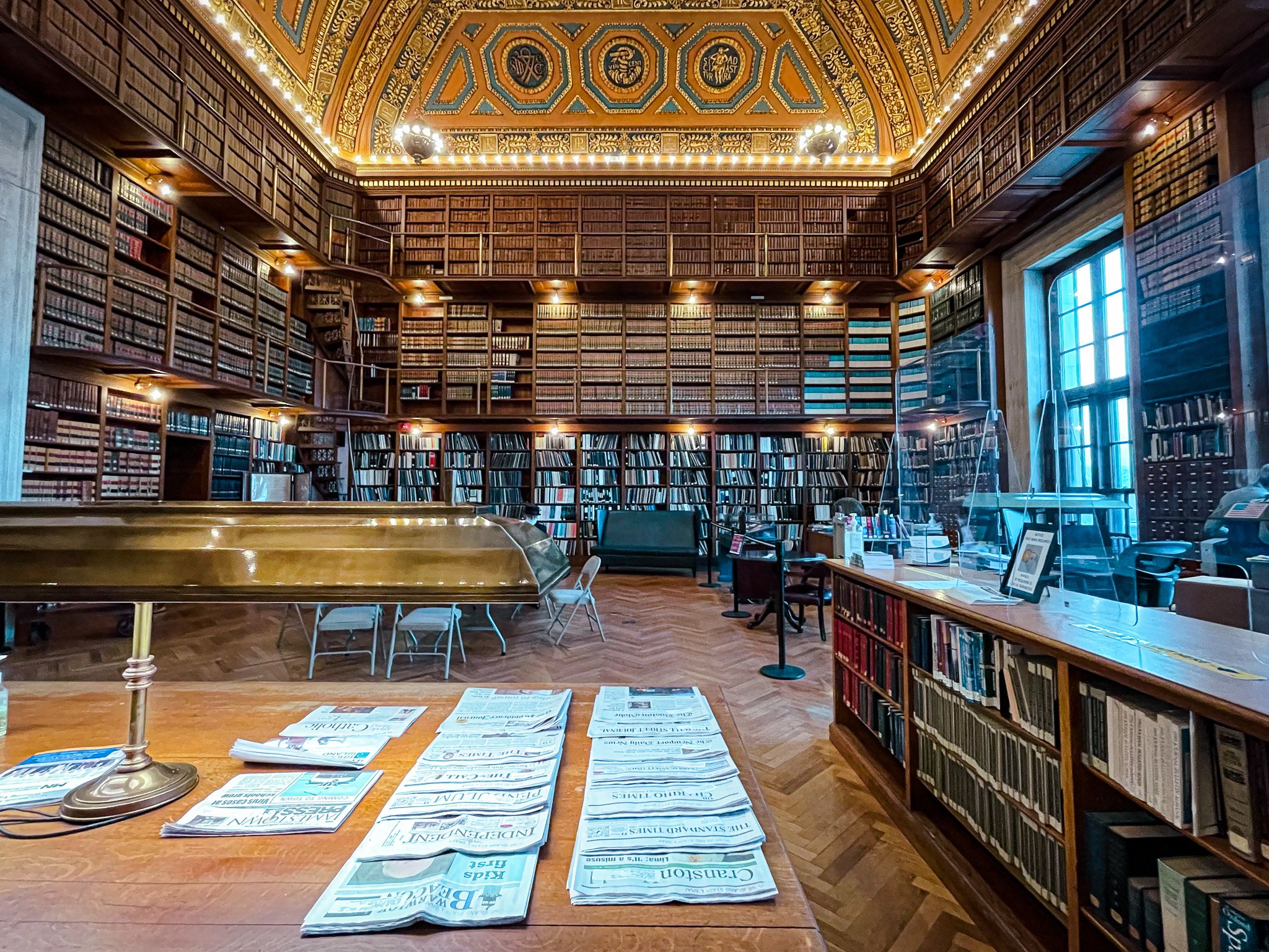 a photo of the Rhode Island State Library, within the Rhode Island State House
