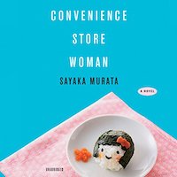 A graphic of the cover of Convenience Store Woman by Sayaka Murata