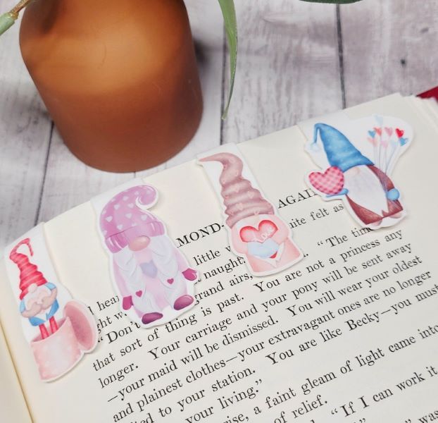 Gnome Valentine's Day Bookmarks