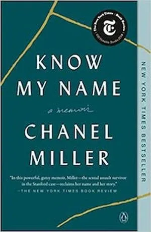A graphic of the cover of Know My Name by Chanel Miller