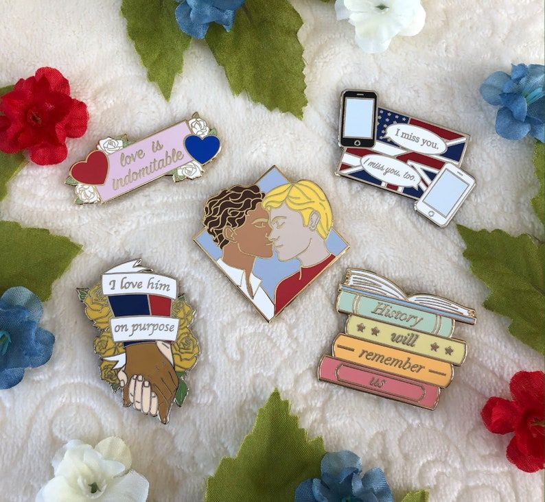 Red, White & Royal Blue enamel pin set