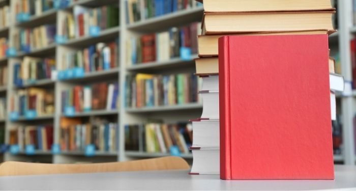 image of books on a table