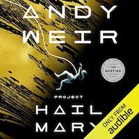 A graphic of the cover of Hail Mary by Andy Weir