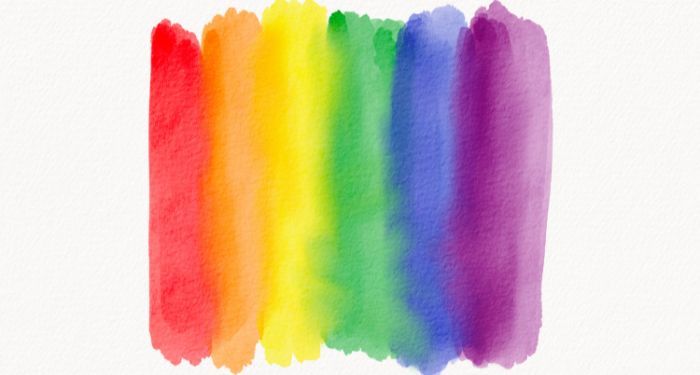 image of simple rainbow stripes done in watercolor