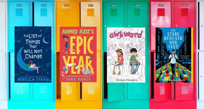 middle grade back to school books cover collage
