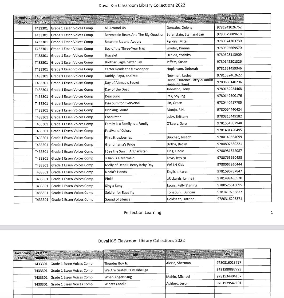 Titles removed from DCPS.