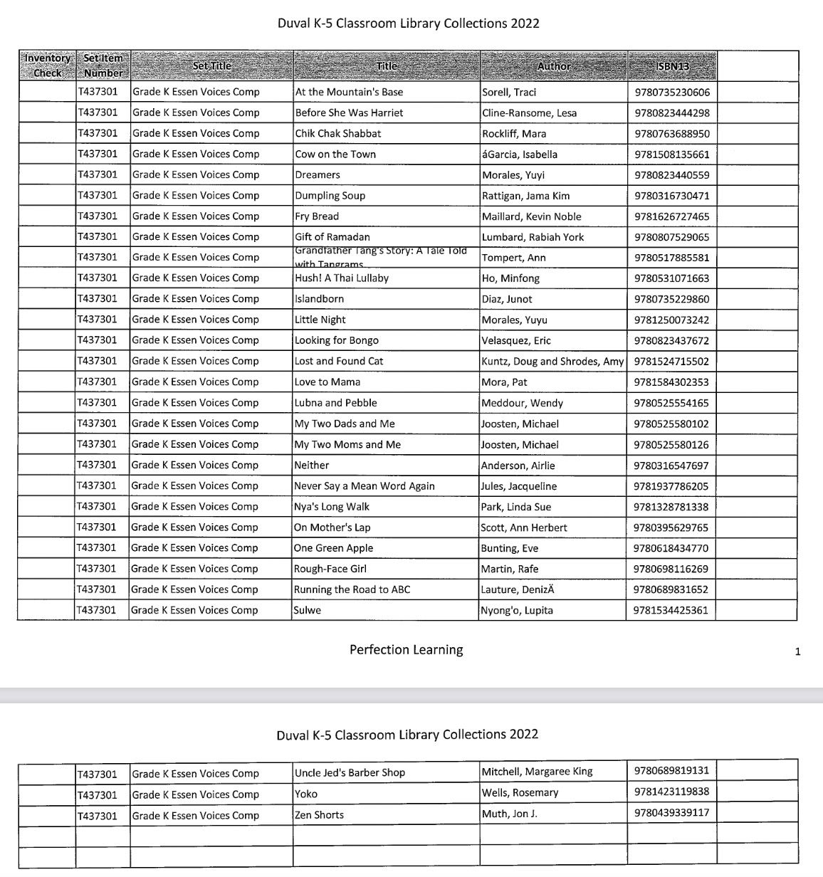 Titles removed from DCPS.