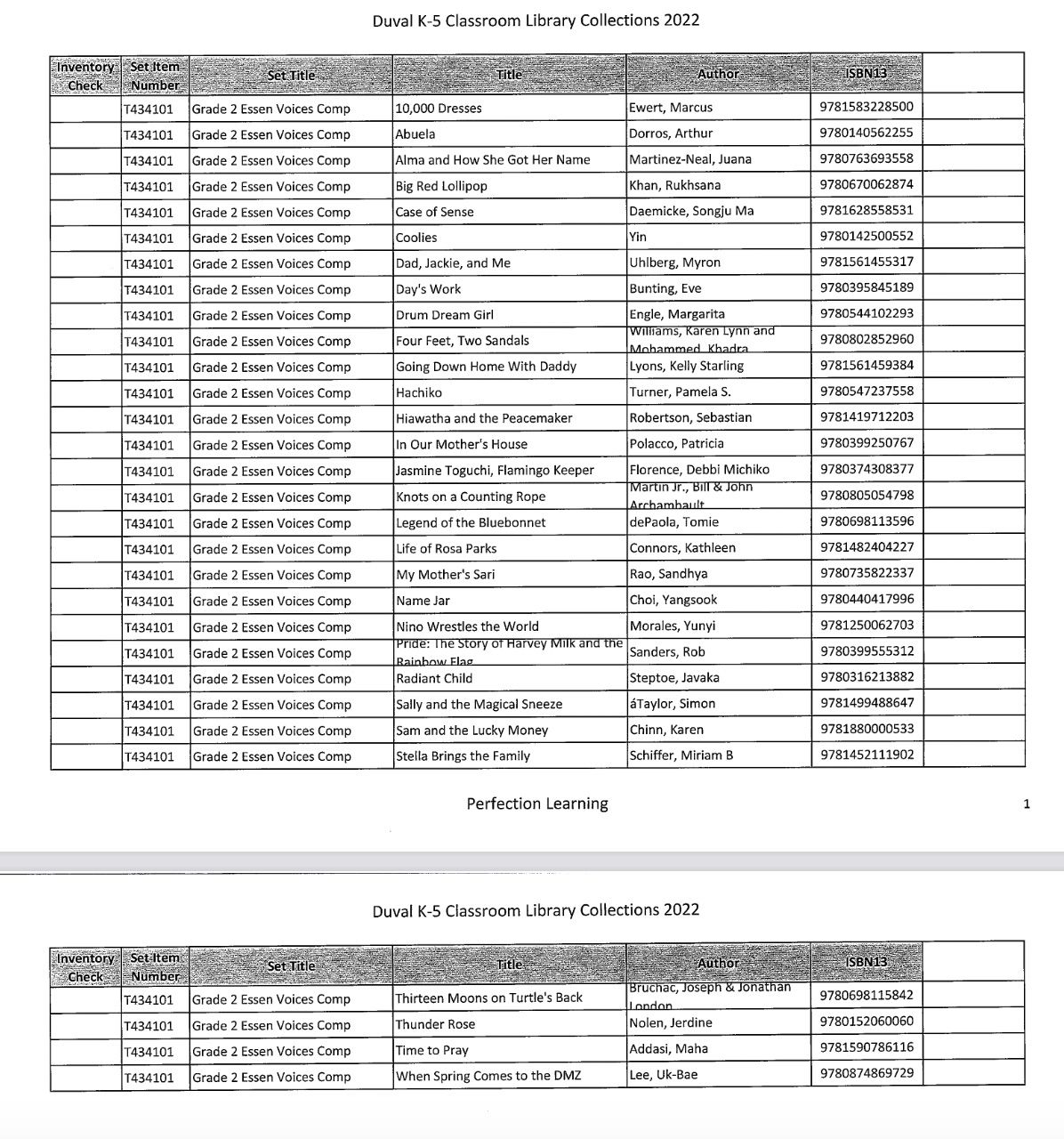 Titles removed from DCPS.