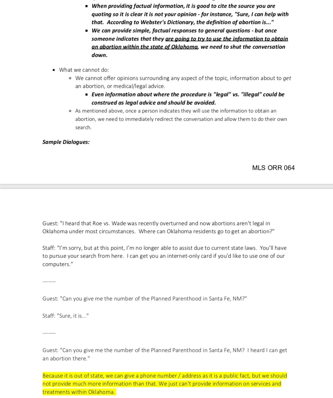 FOIA'd email screenshot. 