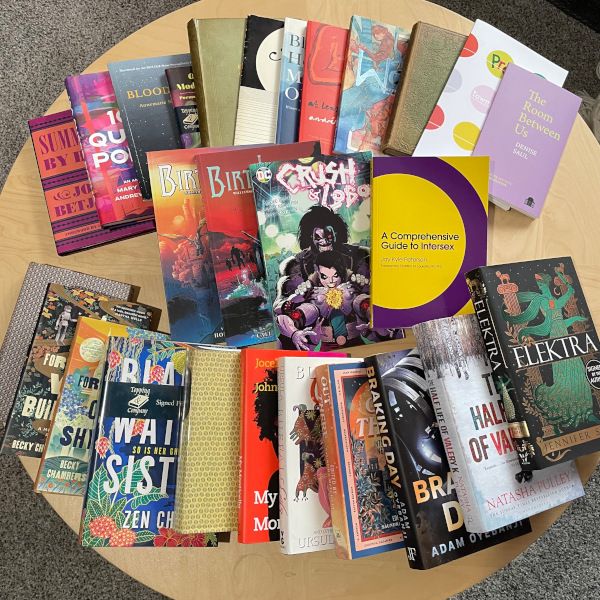 image of a book haul from Edinburgh