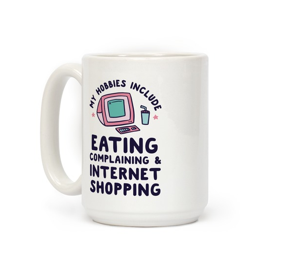 internet shopping coffee mug