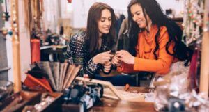 Image of two women crafting