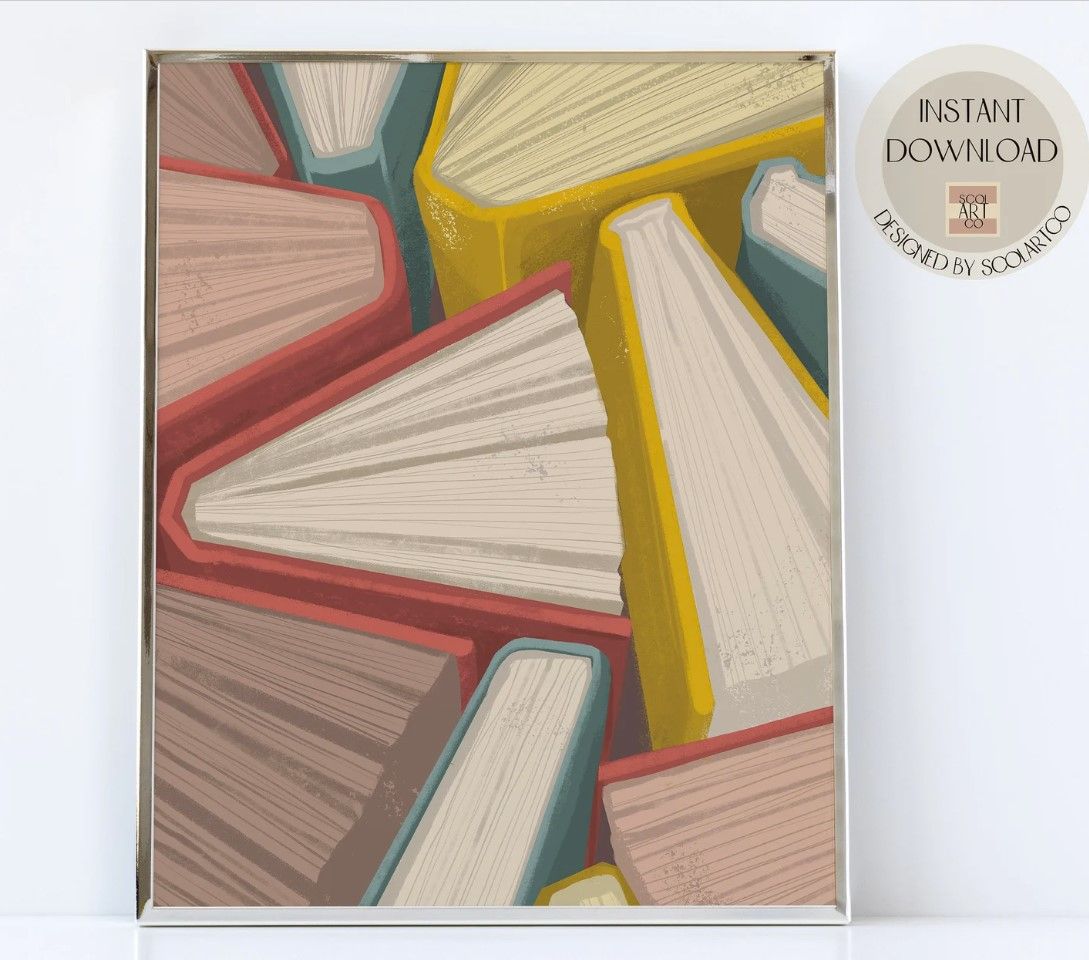 top-down books printable art