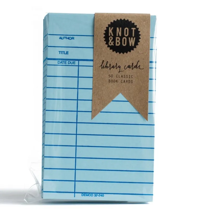 Image of a stack of blue due date cards.