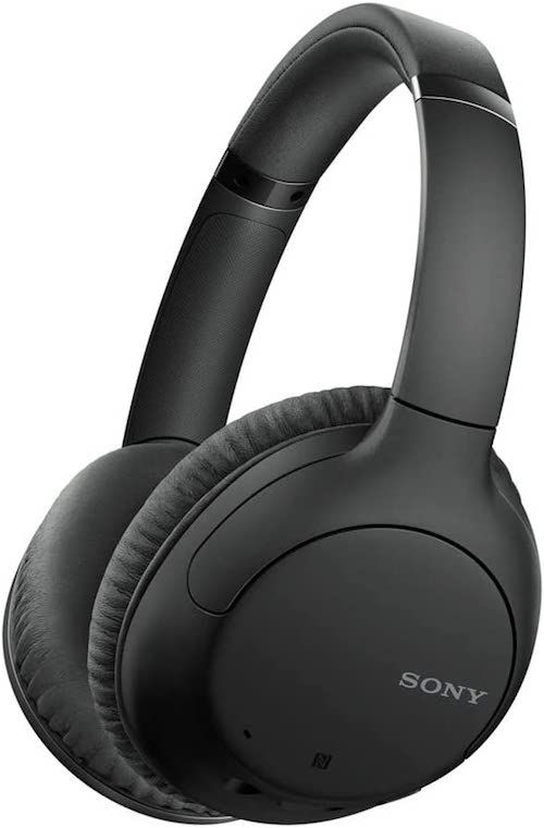 black Sony over-ear headphones