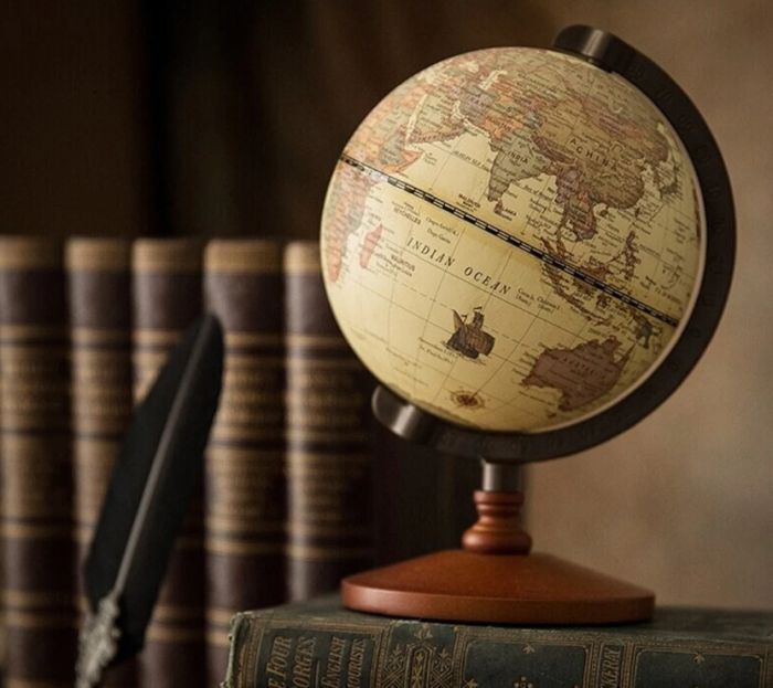 a photo of a retro globe