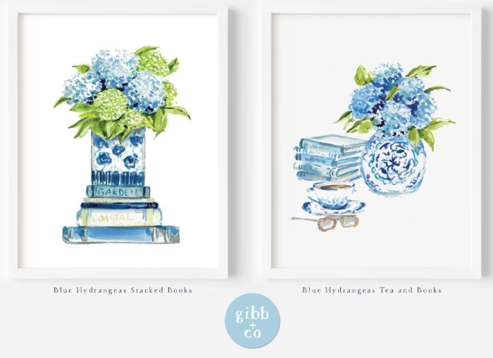 blue hydrangea prints