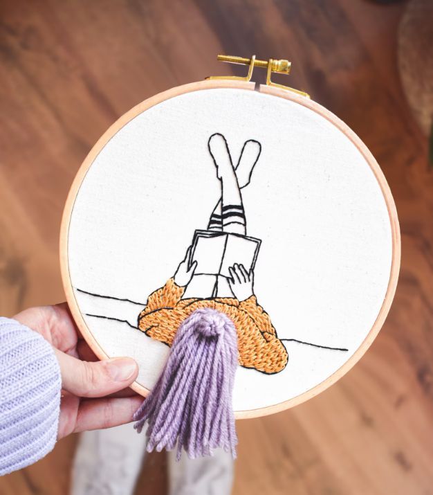 bookworm embroidery pattern