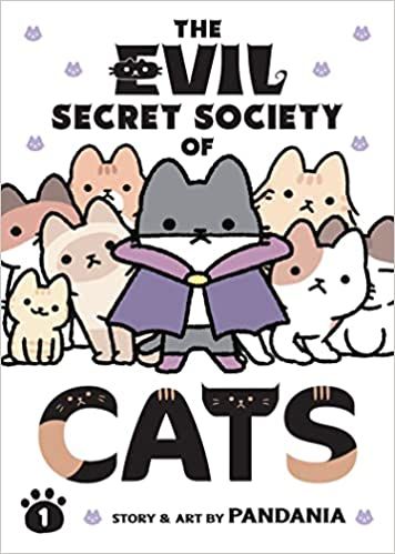 cover of The Evil Secret Society of Cats; illustration of a group of cats, one of whom is wearing a cape