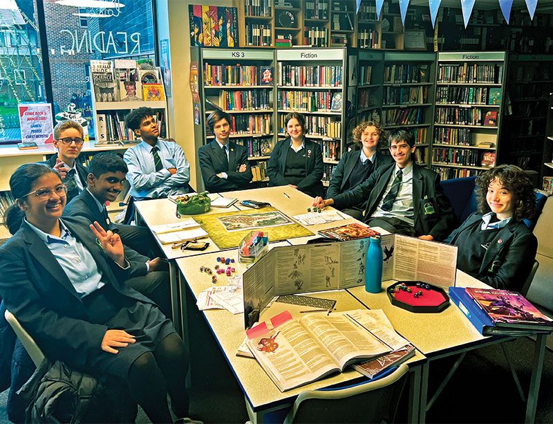 Dungeons and Dragons players sitting around a table