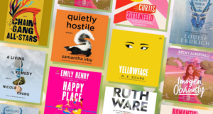 a collage of the covers of the audiobooks listed