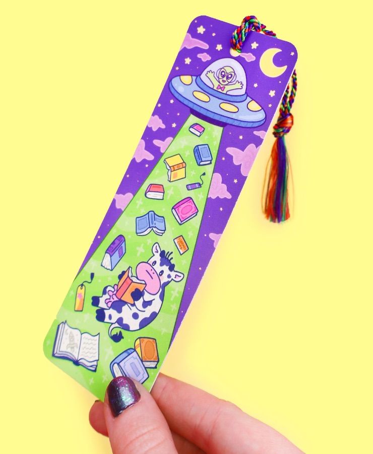 image of an alien themed book mark