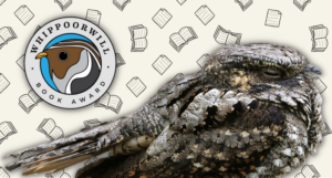 a collage of a Whippoorwill bird, the Whippoorwill Award logo, and images of books