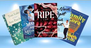 collage of covers of five online book club's August picks