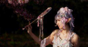 fair-skinned Asian woman dressed as a fabulous fairy