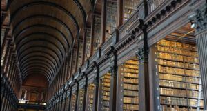 a library in Dublin, Ireland full of older books