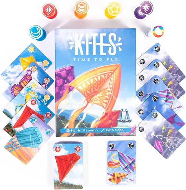 image of cover and components for Kites board game
