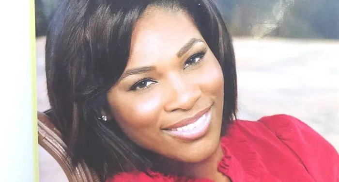 Picture of Serena Williams from book cover On the Line