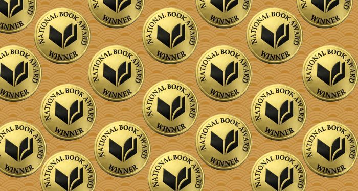 Natinoal book award winner, gold background