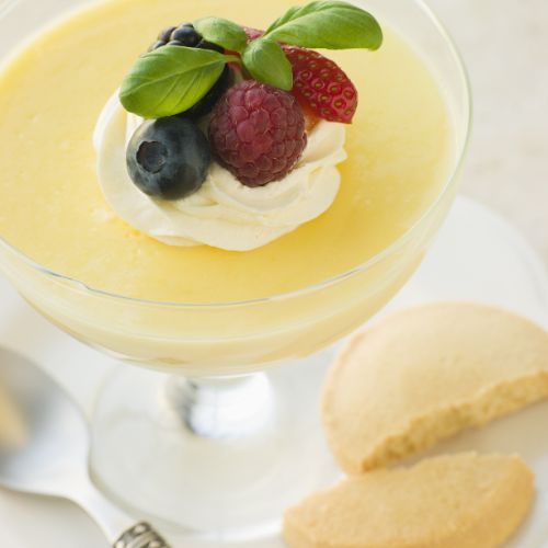 lemon posset in a glass 