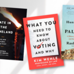 a collage of three covers of books on politics