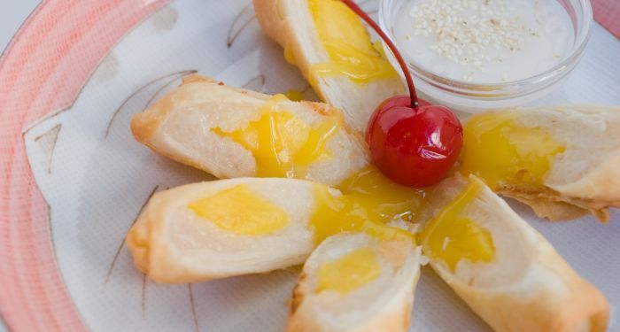 mango sticky rice rolls