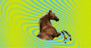 cropped cover of You Dreamed of Empires showing a horse in a green spiral