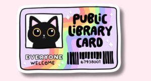 public library card sticker image